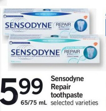 Fortinos Sensodyne Repair toothpaste offer