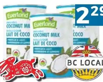 Stong's Market Everland Organic Coconut Milk 400mL offer