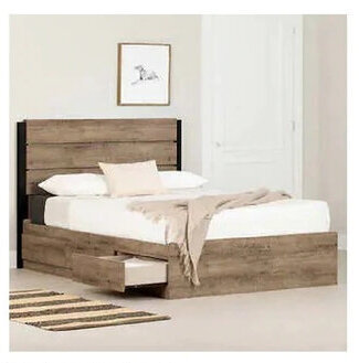 Costco Arlen Rustic Weathered Oak Storage Bed offer