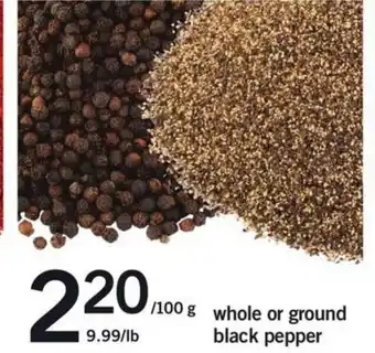 Fortinos Whole or ground black pepper offer