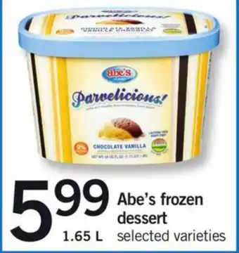 Fortinos Abe's frozen dessert offer