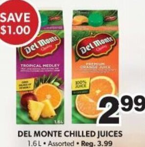Del Monte Chilled Juices 1.6L