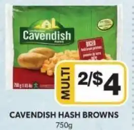 Cavendish Hash Browns 750g
