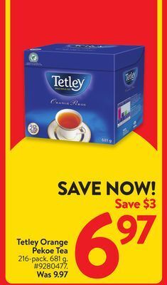 Walmart Tetley orange pekoe tea offer