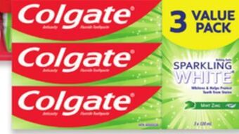 Walmart Colgate toothpaste value pack 3 x 120 ml offer