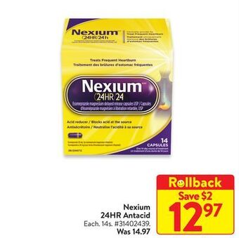 Walmart Nexium 24hr antacid offer