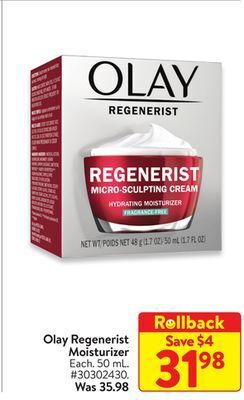 Walmart Olay regenerist moisturizers offer