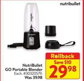 Walmart Nutribullet go portable blender offer