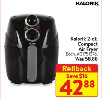 Walmart Kalorik 2-qt. compact air fryer offer