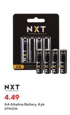 Staples Nxt technologies aa alkaline battery offer
