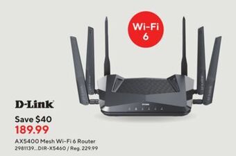 Staples D-link ax5400 mesh wi-fi 6 router offer