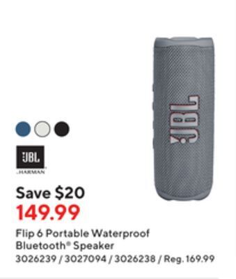 Staples Jbl flip 6 portable waterproof bluetooth speaker offer