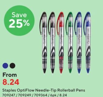 Staples Staples optiflow needle-tip rollerball pens offer