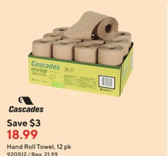 Staples Cascades hand roll towel, 12 pk offer
