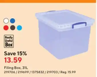 Staples Really useful box filling box, 31l offer