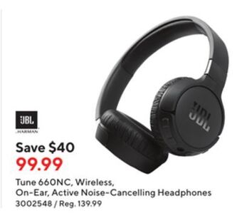 Staples Jbl tune 660nc - wireless, on-ear, active noise-cancelling headphones offer