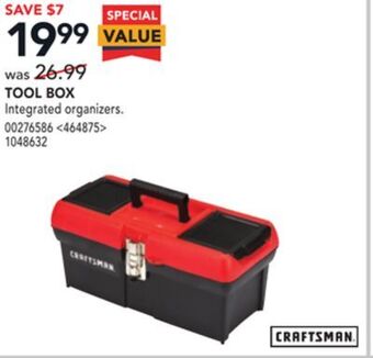 Lowe's Craftsman tool box offer