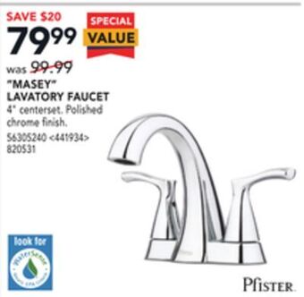 Lowe's Pfister "masey" lavatory faucet offer