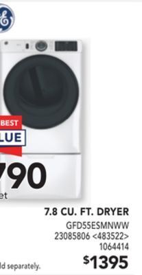 Lowe's Ge 7.8 cu. ft. dryer offer