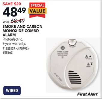 Lowe's First alert smoke and carbon monoxide combo alarm offer