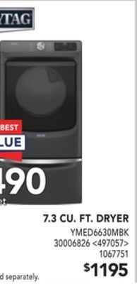Lowe's Maytag 7.3 cu. ft. dryer offer