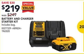 Lowe's Dewalt battery and charger starter kit offer