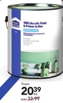 Lowe's 3.78-l cans of project source basic and plus interior paint offer