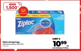Real Canadian Superstore Ziploc storage bags, 60-270's offer