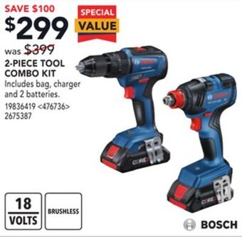 Lowe's Bosch 2-piece tool combo kit offer