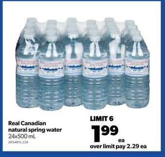 Real Canadian Superstore Real canadian natural spring water, 24x500 ml offer