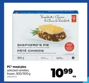 Real Canadian Superstore Pc® meat pies, 800/900 g offer