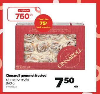 Real Canadian Superstore Cinnaroll gourmet frosted cinnamon rolls, 840 g offer