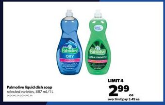 Real Canadian Superstore Palmolive liquid dish soap, 887 ml/1 l offer
