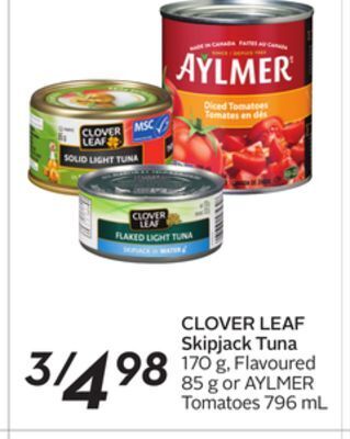 Sobeys Clover leaf skipjack tuna offer