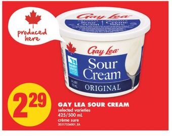 No Frills Gay lea sour cream, 425/500 ml offer