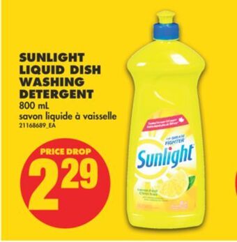 No Frills Sunlight liquid dish washing detergent, 800 ml offer