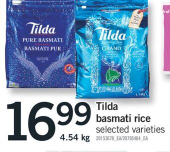 Fortinos Tilda basmati rice, 4.54 kg offer