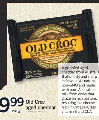 Fortinos Old croc aged cheddar, 198 g offer