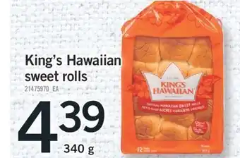 Fortinos King's hawaiian sweet rolls, 340 g offer