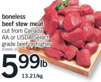 Fortinos Boneless beef stew meat offer