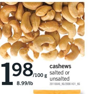 Fortinos Cashews offer