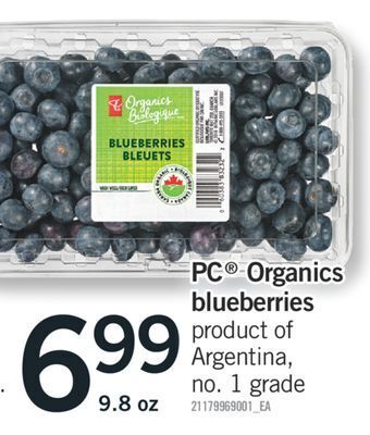 Fortinos Pc® organics blueberries, 9.8 oz offer