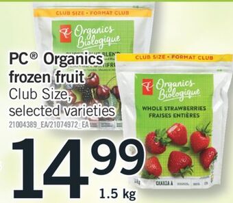 Fortinos Pc® organics frozen fruit, 1.5 kg offer