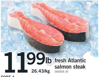 Fortinos Fresh atlantic salmon steak offer