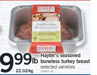 Fortinos Hayter's seasoned boneless turkey breast offer