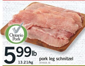 Fortinos Pork leg schnitzel offer