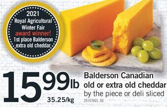 Fortinos Balderson canadian old or extra old cheddar offer