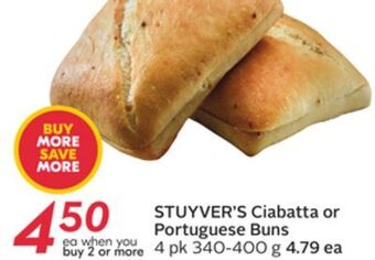 Sobeys Stuyver's ciabatta or portuguese buns offer