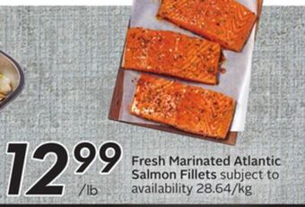 Sobeys Fresh marinated atlantic salmon fillets offer