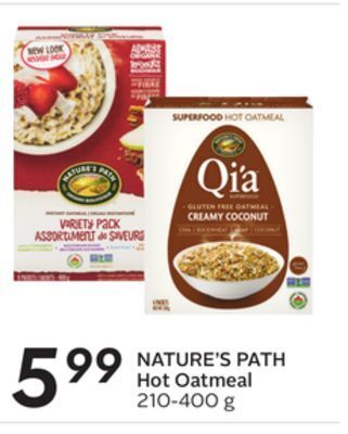 Sobeys Nature's path hot oatmeal offer